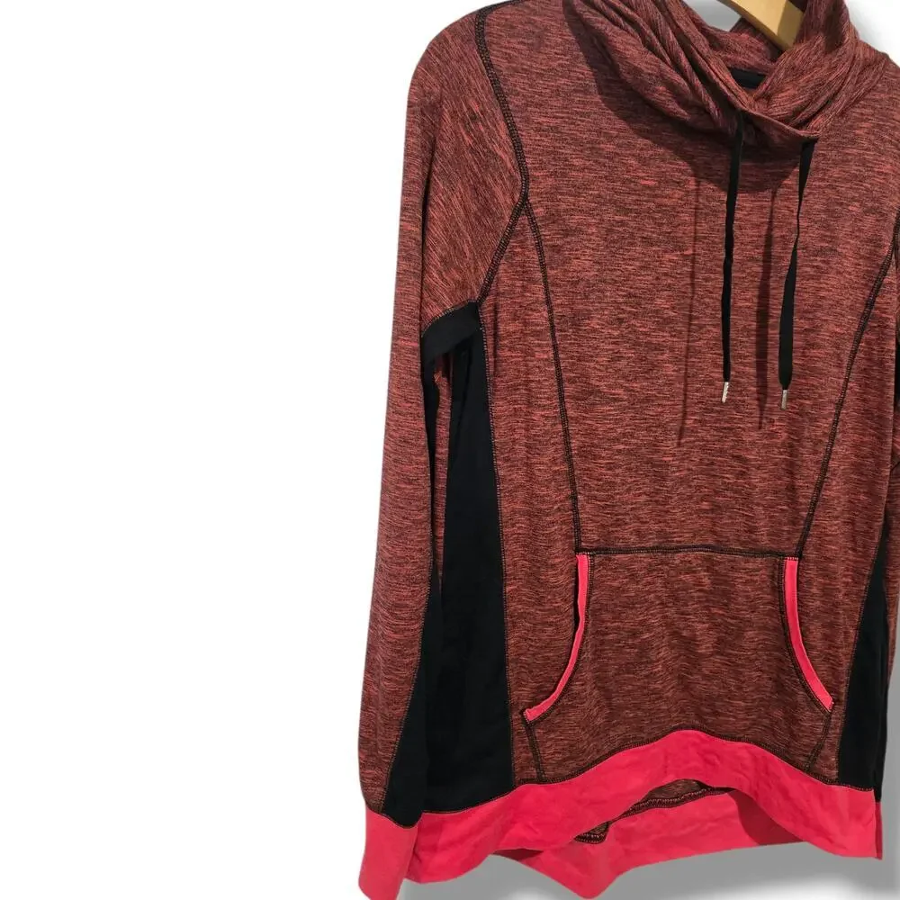 Maurices in MOTION Women's Heathered Red Cowl Neck Athletic Pullover Size Small
